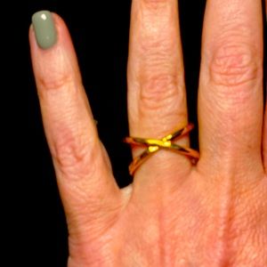 Gorjana adjustable cross cross ring.